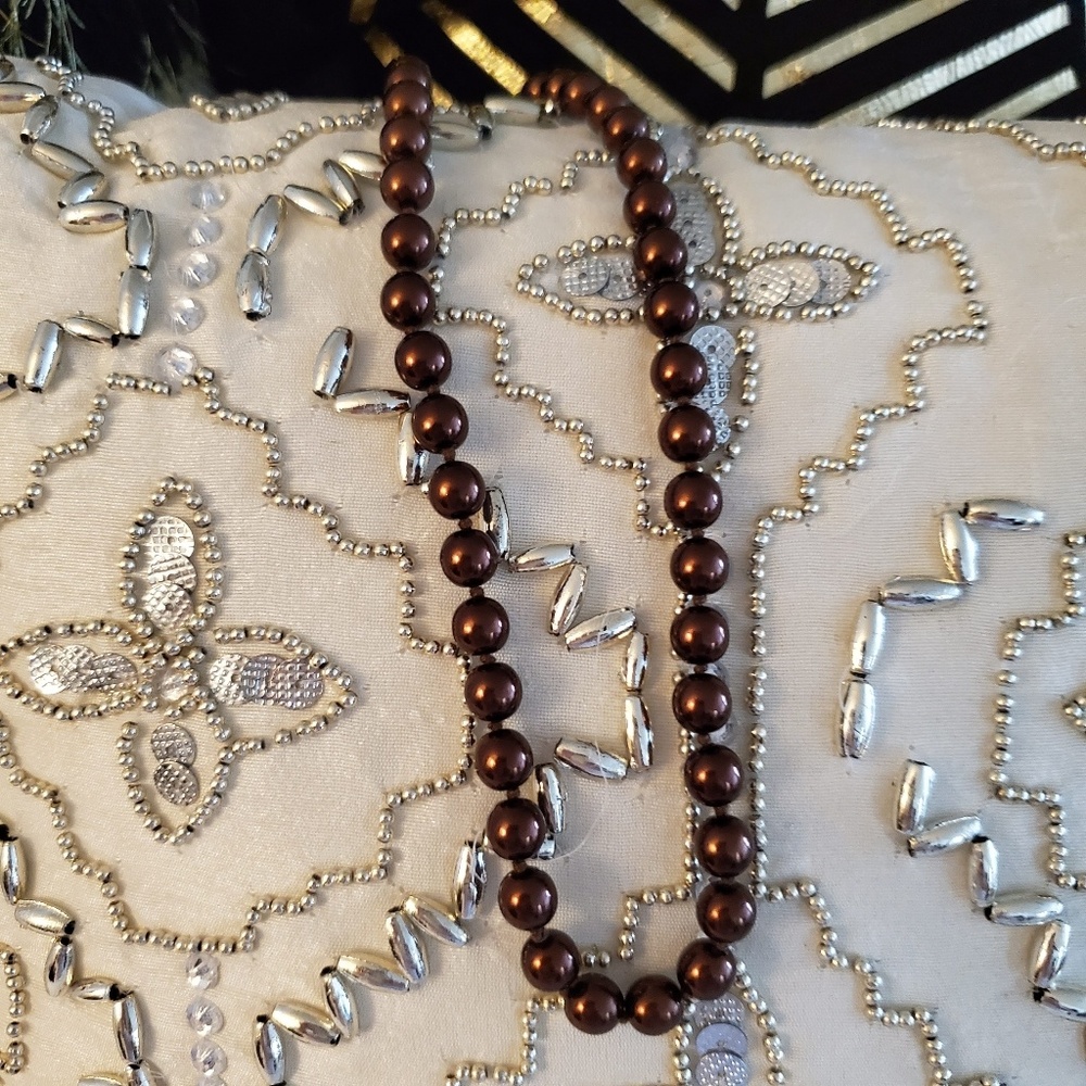 Brown pearls πΌ necklace - Picture 5 of 6